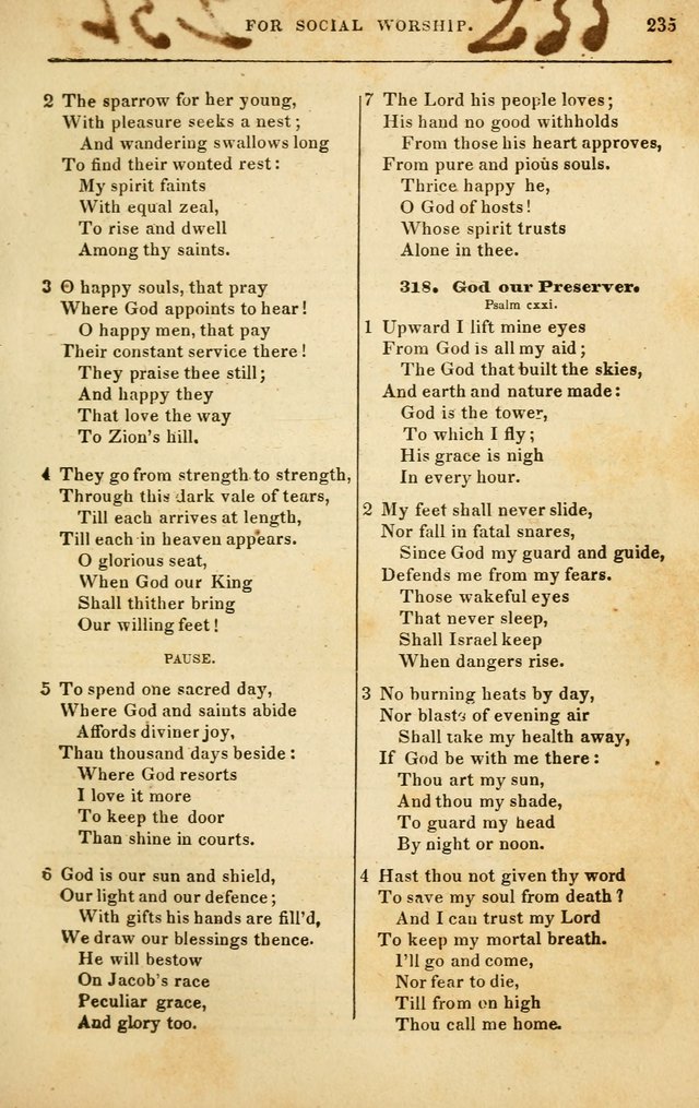 Spiritual Songs for Social Worship: adapted to the use of families and private circles in seasons of rivival, to missionary meetings, to the monthly concert, and to other occasions of special interest page 235