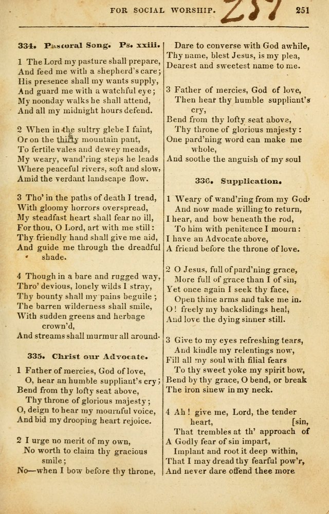 Spiritual Songs for Social Worship: adapted to the use of families and private circles in seasons of rivival, to missionary meetings, to the monthly concert, and to other occasions of special interest page 251