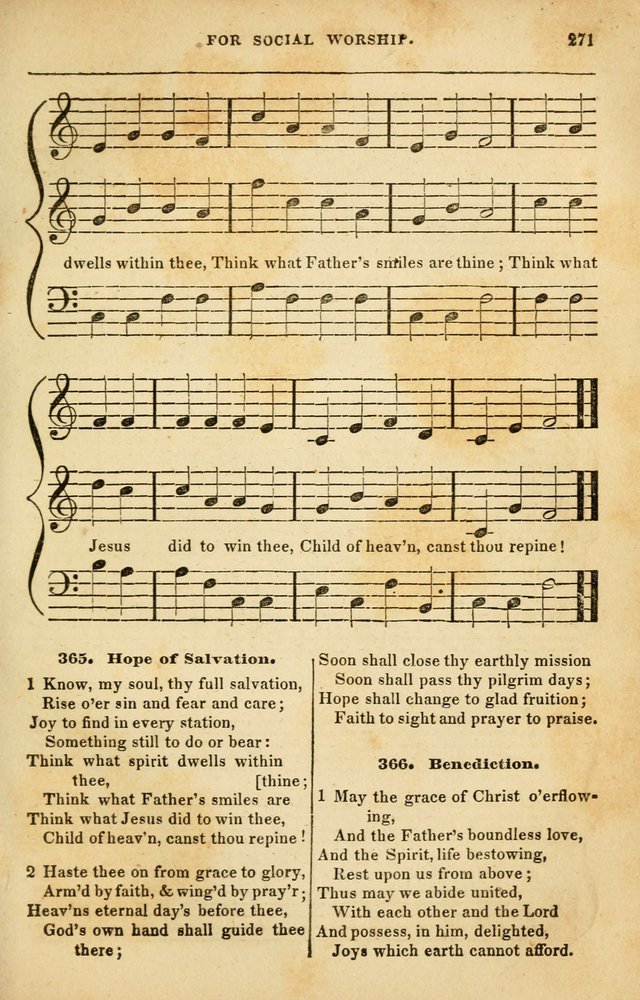 Spiritual Songs for Social Worship: adapted to the use of families and private circles in seasons of rivival, to missionary meetings, to the monthly concert, and to other occasions of special interest page 271