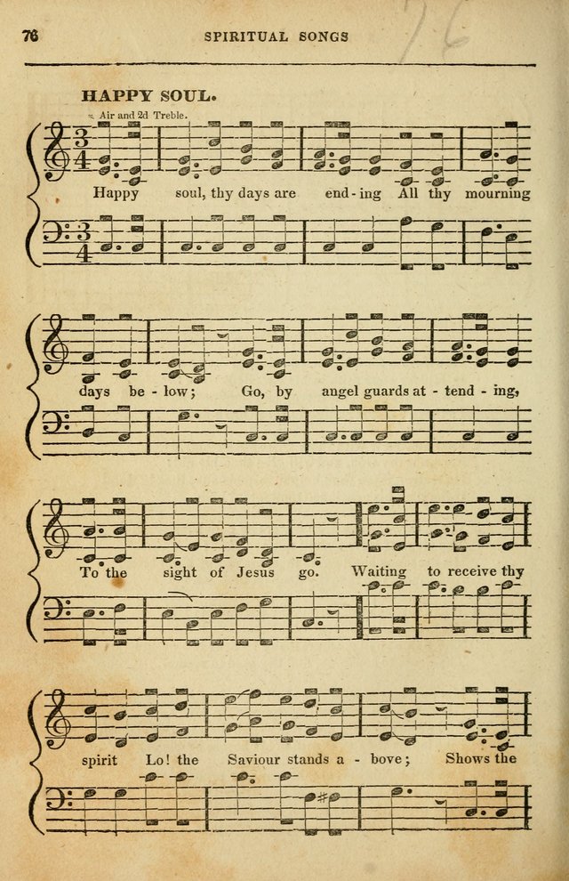 Spiritual Songs for Social Worship: adapted to the use of families and private circles in seasons of rivival, to missionary meetings, to the monthly concert, and to other occasions of special interest page 76
