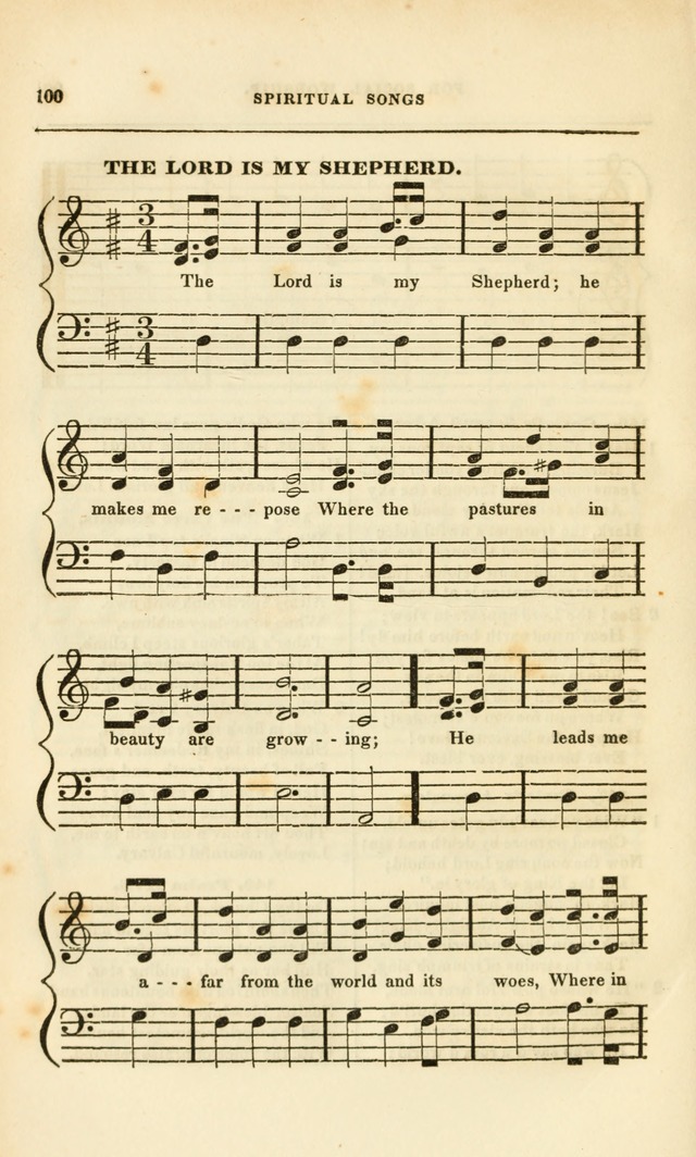 Spiritual Songs for Social Worship: adapted to the use of families and private circles, to missinary meetings, to monthly concert, and to other occasions of special interest.(Rev. and Enl. Ed.) page 100