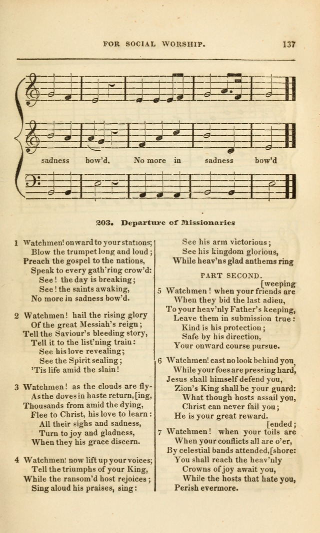 Spiritual Songs for Social Worship: adapted to the use of families and private circles, to missinary meetings, to monthly concert, and to other occasions of special interest.(Rev. and Enl. Ed.) page 137