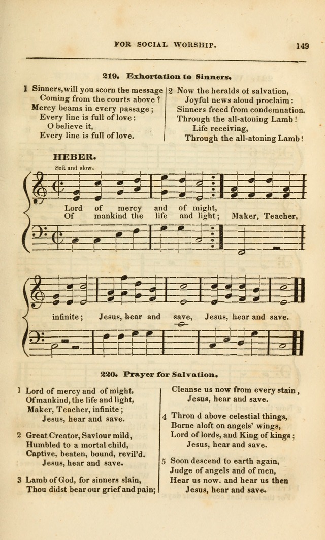 Spiritual Songs for Social Worship: adapted to the use of families and private circles, to missinary meetings, to monthly concert, and to other occasions of special interest.(Rev. and Enl. Ed.) page 149