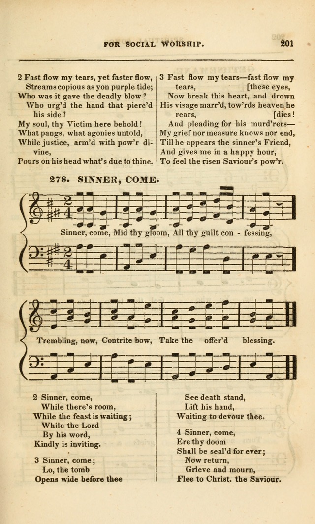 Spiritual Songs for Social Worship: adapted to the use of families and private circles, to missinary meetings, to monthly concert, and to other occasions of special interest.(Rev. and Enl. Ed.) page 201