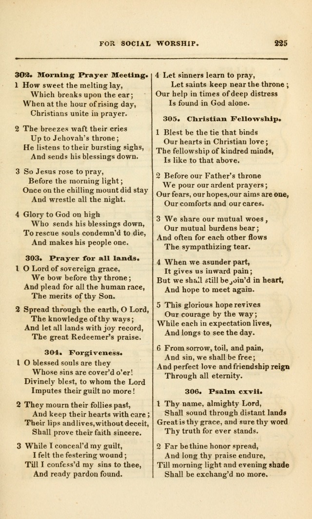 Spiritual Songs for Social Worship: adapted to the use of families and private circles, to missinary meetings, to monthly concert, and to other occasions of special interest.(Rev. and Enl. Ed.) page 225