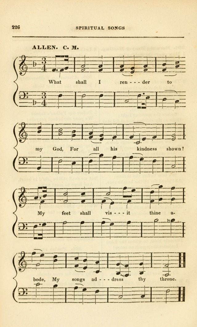 Spiritual Songs for Social Worship: adapted to the use of families and private circles, to missinary meetings, to monthly concert, and to other occasions of special interest.(Rev. and Enl. Ed.) page 226