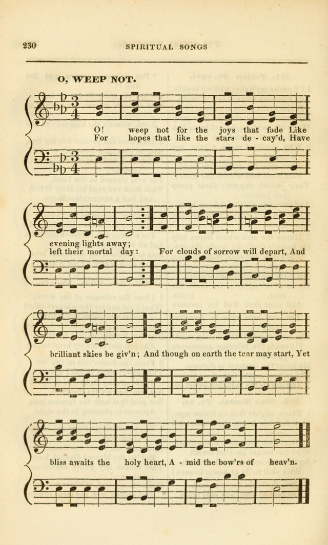 Spiritual Songs for Social Worship: adapted to the use of families and private circles, to missinary meetings, to monthly concert, and to other occasions of special interest.(Rev. and Enl. Ed.) page 230