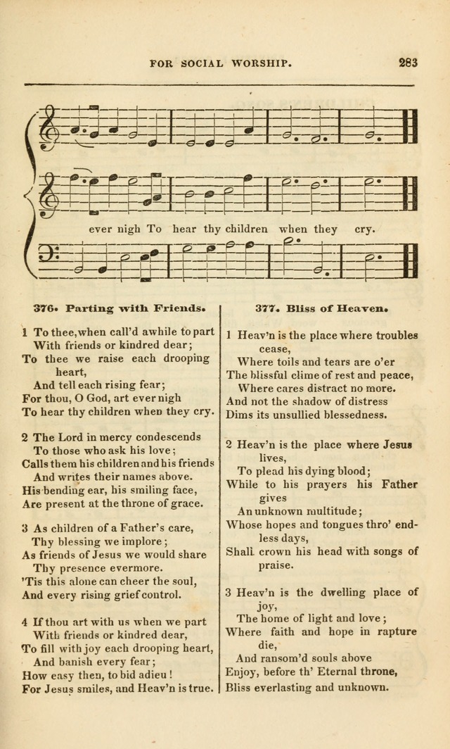 Spiritual Songs for Social Worship: adapted to the use of families and private circles, to missinary meetings, to monthly concert, and to other occasions of special interest.(Rev. and Enl. Ed.) page 283