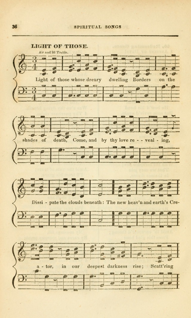 Spiritual Songs for Social Worship: adapted to the use of families and private circles, to missinary meetings, to monthly concert, and to other occasions of special interest.(Rev. and Enl. Ed.) page 36