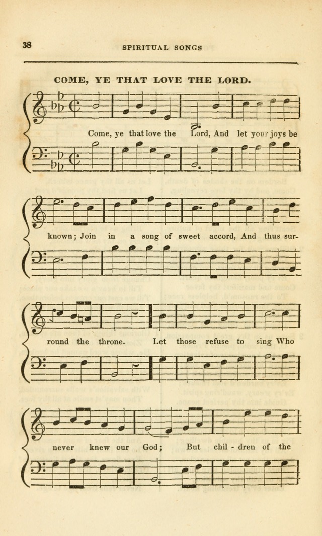 Spiritual Songs for Social Worship: adapted to the use of families and private circles, to missinary meetings, to monthly concert, and to other occasions of special interest.(Rev. and Enl. Ed.) page 38