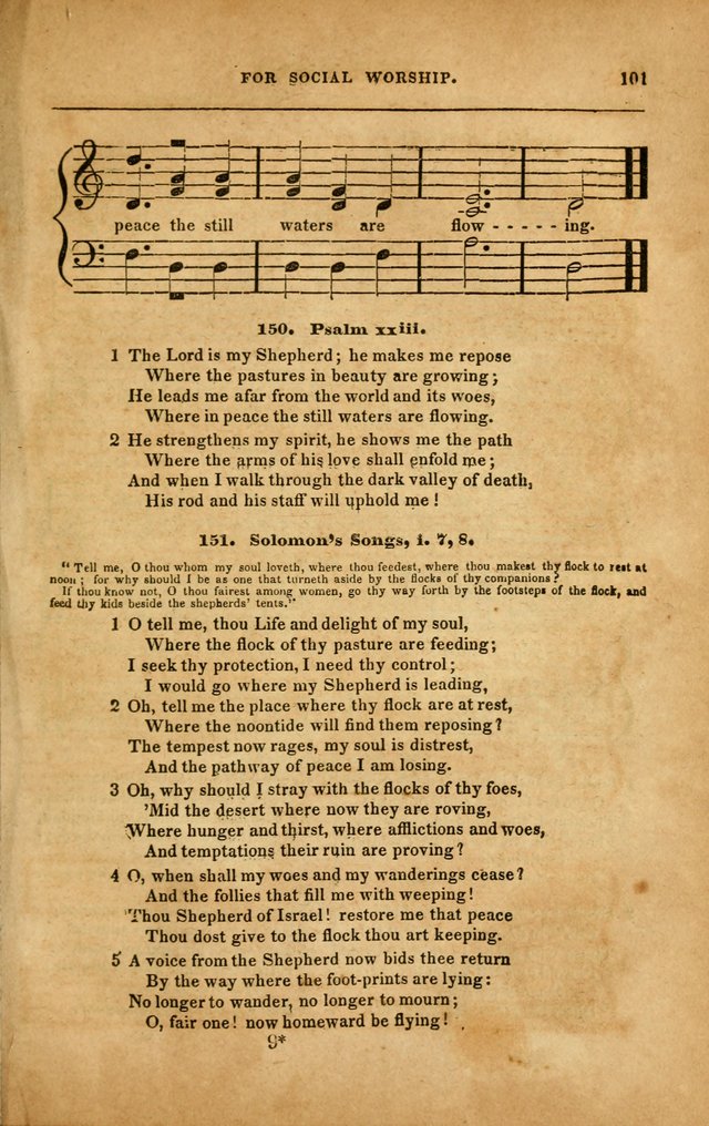 Spiritual Songs for Social Worship: adapted to the use of families and private circles in seasons of revival, to missionary meetings, to the monthly concert, and to other occasions... (3rd ed.) page 101
