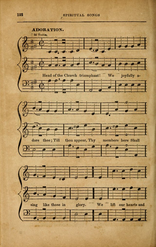 Spiritual Songs for Social Worship: adapted to the use of families and private circles in seasons of revival, to missionary meetings, to the monthly concert, and to other occasions... (3rd ed.) page 122