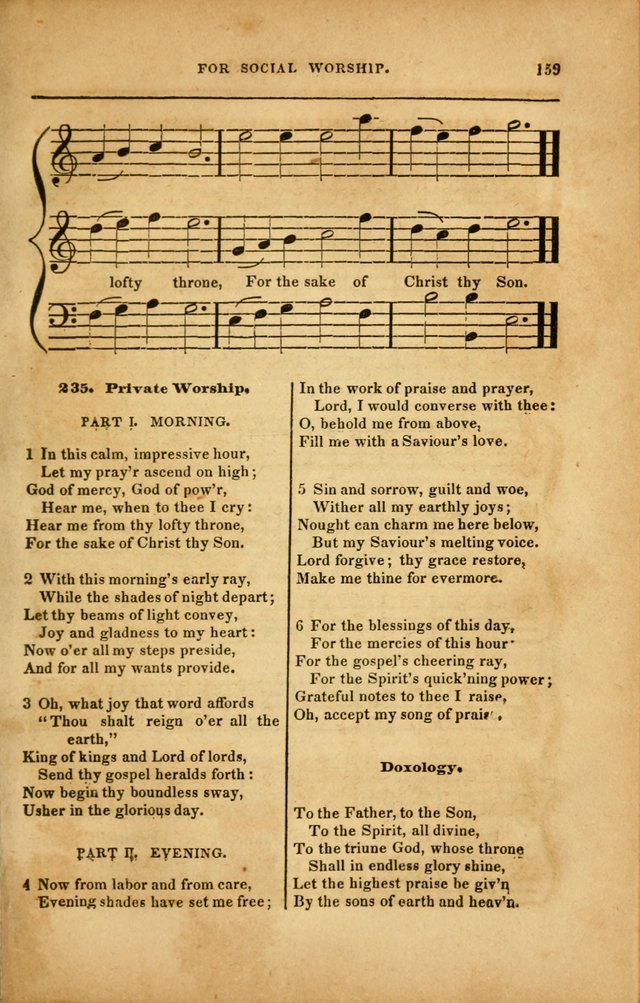 Spiritual Songs for Social Worship: adapted to the use of families and private circles in seasons of revival, to missionary meetings, to the monthly concert, and to other occasions... (3rd ed.) page 159