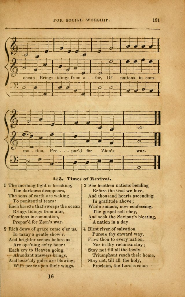 Spiritual Songs for Social Worship: adapted to the use of families and private circles in seasons of revival, to missionary meetings, to the monthly concert, and to other occasions... (3rd ed.) page 181