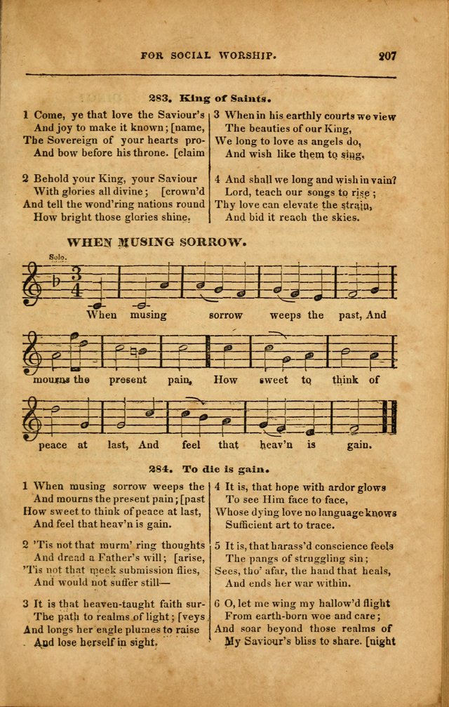 Spiritual Songs for Social Worship: adapted to the use of families and private circles in seasons of revival, to missionary meetings, to the monthly concert, and to other occasions... (3rd ed.) page 207
