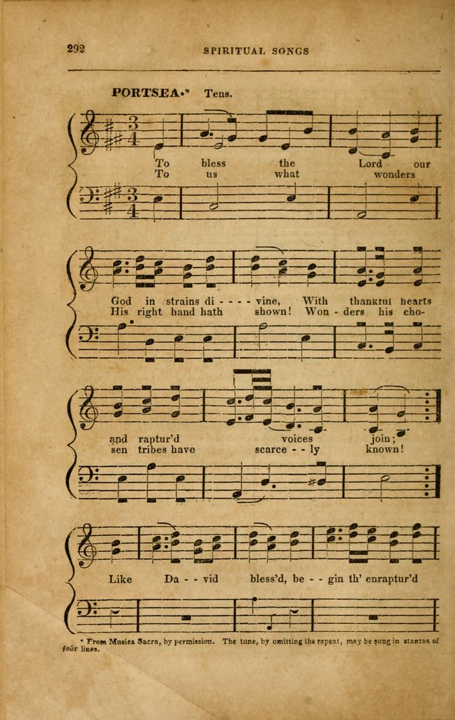 Spiritual Songs for Social Worship: adapted to the use of families and private circles in seasons of revival, to missionary meetings, to the monthly concert, and to other occasions... (3rd ed.) page 292