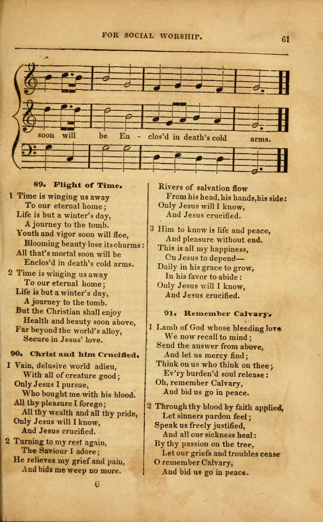 Spiritual Songs for Social Worship: adapted to the use of families and private circles in seasons of revival, to missionary meetings, to the monthly concert, and to other occasions... (3rd ed.) page 61