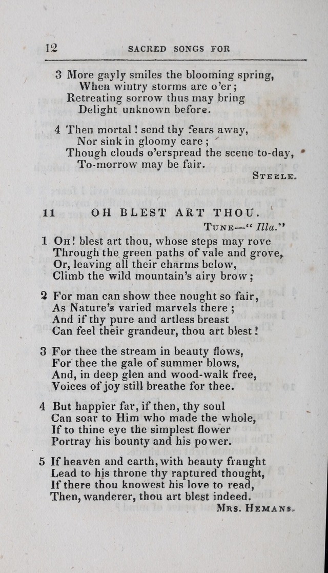 A Selection of Sacred Songs: for the use of schools and academies page 12