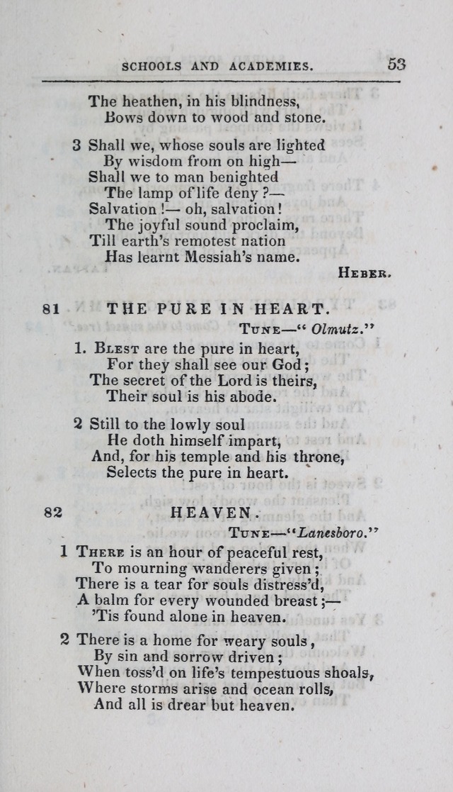 A Selection of Sacred Songs: for the use of schools and academies page 53