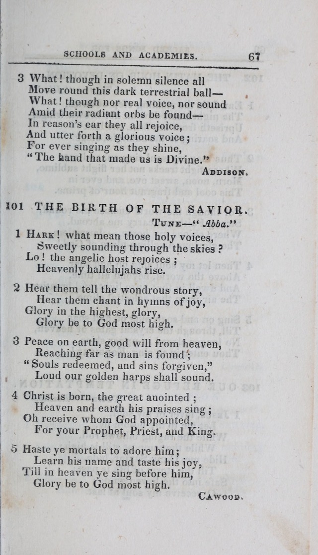 A Selection of Sacred Songs: for the use of schools and academies page 67