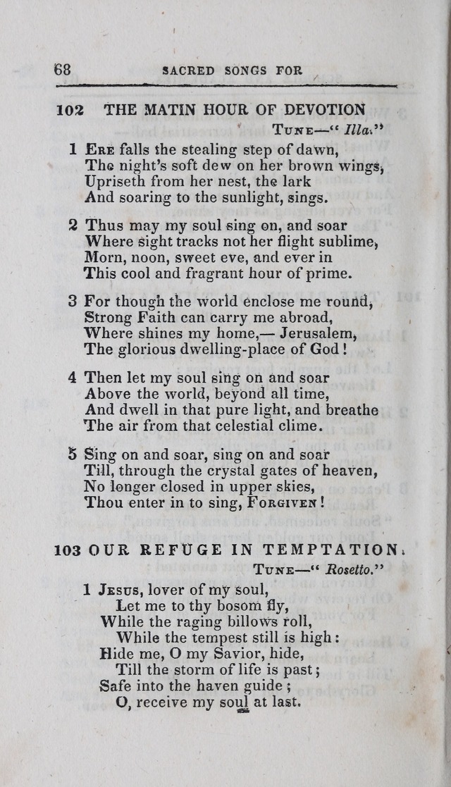 A Selection of Sacred Songs: for the use of schools and academies page 68