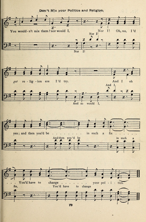 Silver Tones: a new temperance and prohibition song book, containing the most popular songs sung by The Silver Lake Quartette page 79