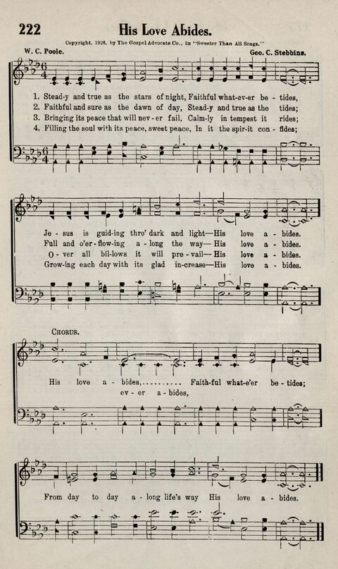 Sweeter Than All Songs: containing many new songs, a number of the popular songs of to-day, with many familiar hymns; for all occasions of Christian work and worship  page 205