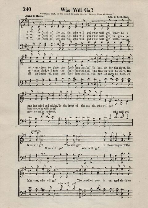 Sweeter Than All Songs: containing many new songs, a number of the popular songs of to-day, with many familiar hymns; for all occasions of Christian work and worship  page 220