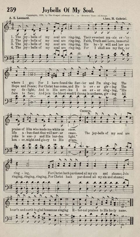 Sweeter Than All Songs: containing many new songs, a number of the popular songs of to-day, with many familiar hymns; for all occasions of Christian work and worship  page 239