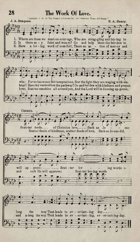 Sweeter Than All Songs: containing many new songs, a number of the popular songs of to-day, with many familiar hymns; for all occasions of Christian work and worship  page 25