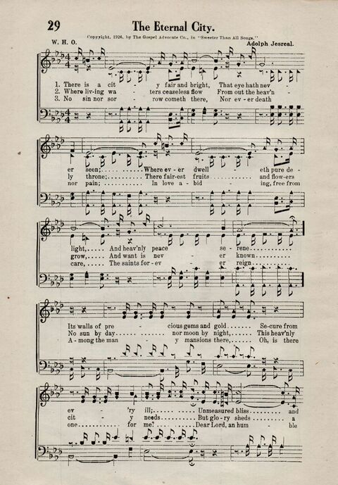 Sweeter Than All Songs: containing many new songs, a number of the popular songs of to-day, with many familiar hymns; for all occasions of Christian work and worship  page 26
