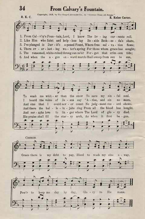 Sweeter Than All Songs: containing many new songs, a number of the popular songs of to-day, with many familiar hymns; for all occasions of Christian work and worship  page 30