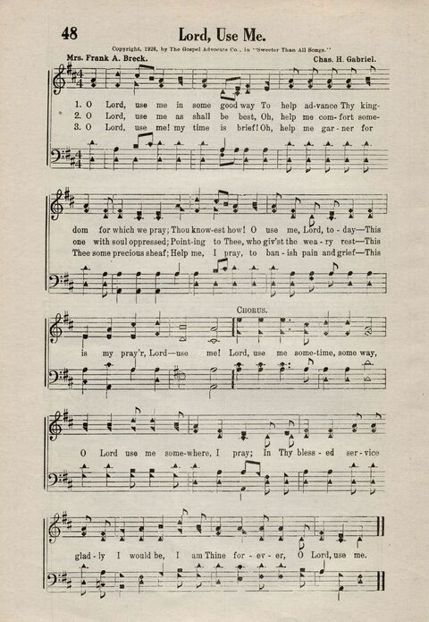 Sweeter Than All Songs: containing many new songs, a number of the popular songs of to-day, with many familiar hymns; for all occasions of Christian work and worship  page 42