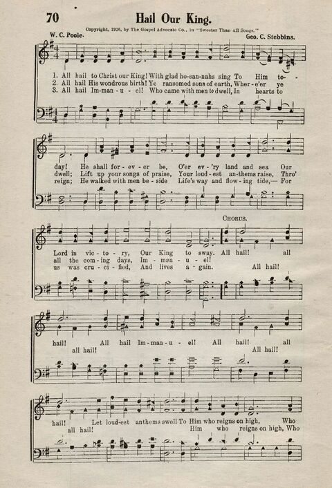 Sweeter Than All Songs: containing many new songs, a number of the popular songs of to-day, with many familiar hymns; for all occasions of Christian work and worship  page 62