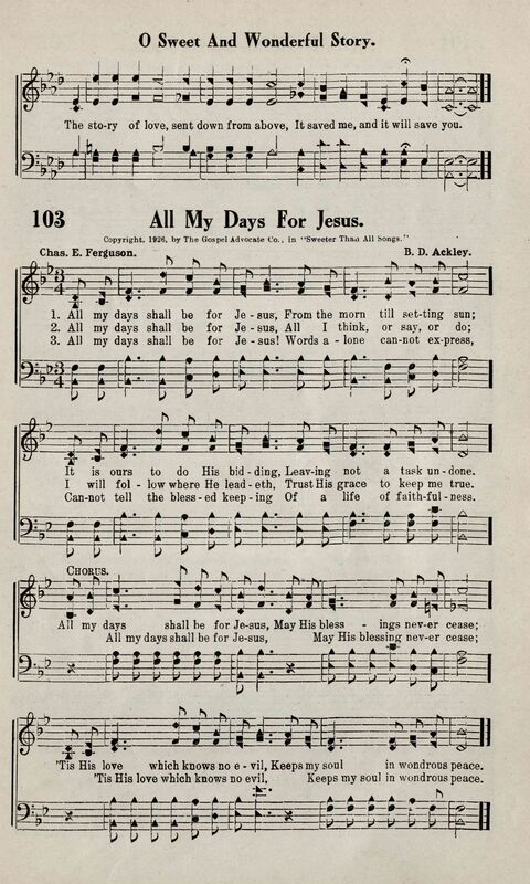 Sweeter Than All Songs: containing many new songs, a number of the popular songs of to-day, with many familiar hymns; for all occasions of Christian work and worship  page 93