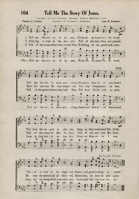 Sweeter Than All Songs: containing many new songs, a number of the popular songs of to-day, with many familiar hymns; for all occasions of Christian work and worship  page 94