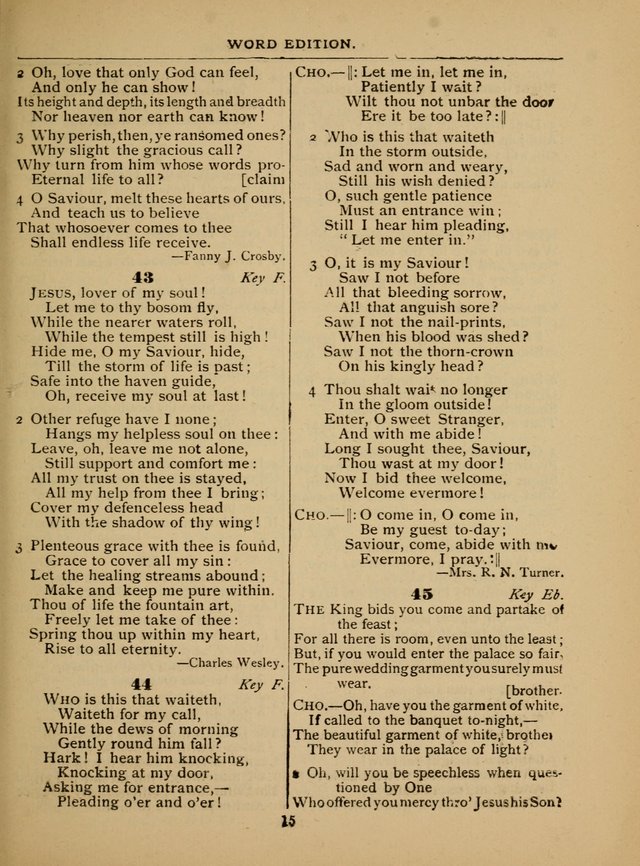 The Sacred Trio: comprising Redemption Songs, Showers of Blessing, The Joyful Sound (Word ed.) page 15