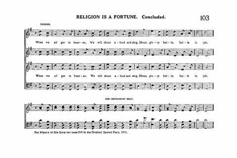 Sacred Tunes and Hymns: Containing a Special Collection of a Very High Order of Standard Sacred Tunes and Hymns Novel and Newly Arranged page 103