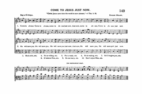 Sacred Tunes and Hymns: Containing a Special Collection of a Very High Order of Standard Sacred Tunes and Hymns Novel and Newly Arranged page 149