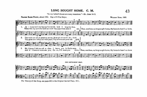 Sacred Tunes and Hymns: Containing a Special Collection of a Very High Order of Standard Sacred Tunes and Hymns Novel and Newly Arranged page 43