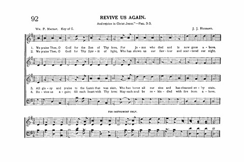 Sacred Tunes and Hymns: Containing a Special Collection of a Very High Order of Standard Sacred Tunes and Hymns Novel and Newly Arranged page 92