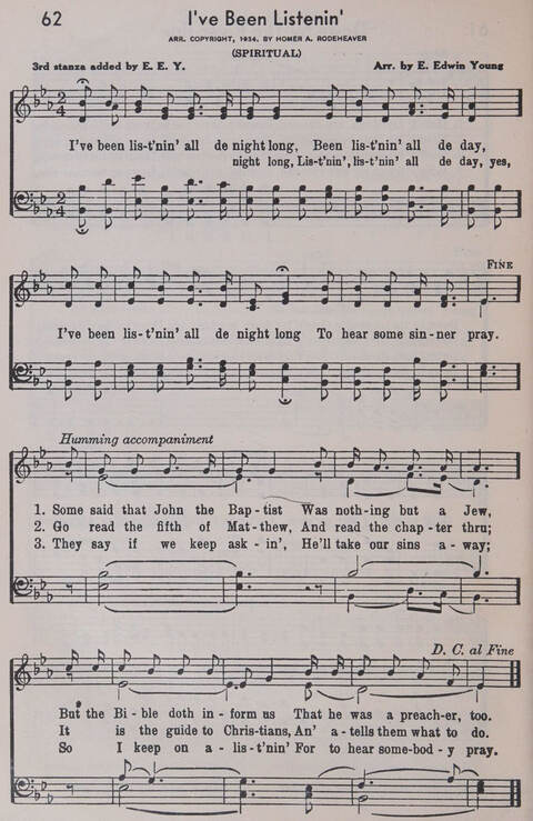 Sixty Two Southland Spirituals page 62