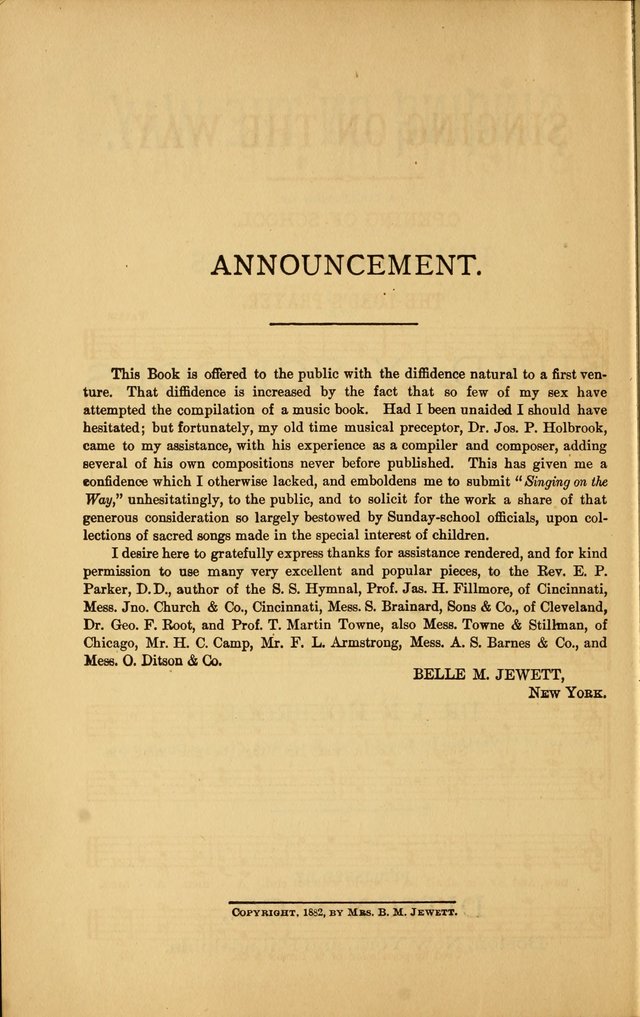 Singing on the Way: a collection of hymns and tunes for Sunday schools, social worship and congregations page 2