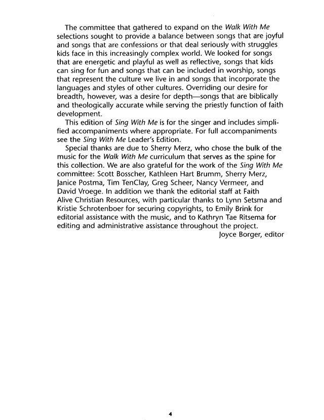 Sing With Me page iv
