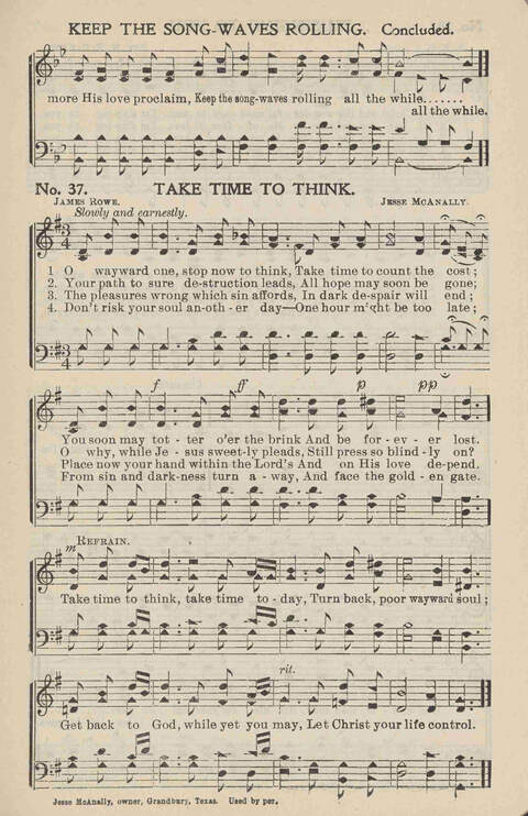 Soul-Winning Songs: for revivals, all soul winning work and general church use page 37