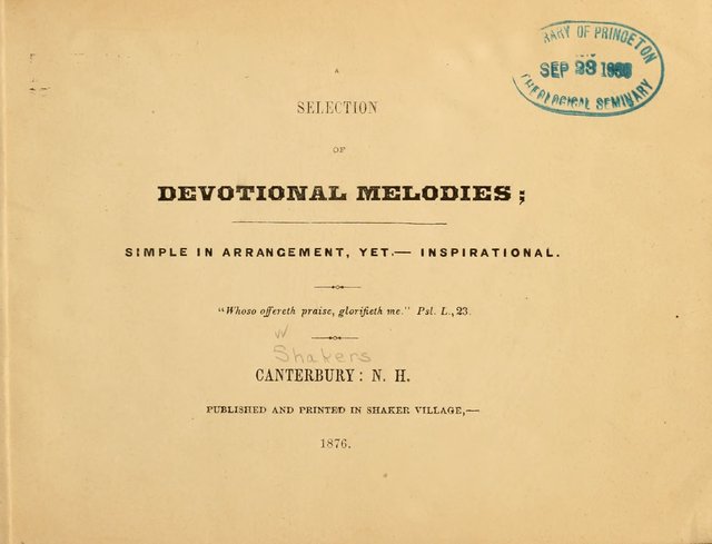 Selection of Devotional Melodies: simple in arrangement, yet,--inspirational page vii