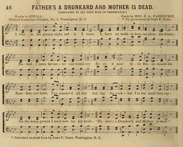 Temperance Chimes: comprising a great variety of new music, glees, songs, and hymns, designed for the use of temperance meeting and organizations, glee clubs, bands of hope, and the home circle page 46