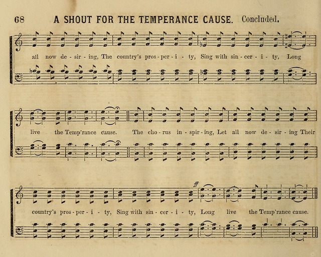 Temperance Chimes: comprising a great variety of new music, glees, songs, and hymns, designed for the use of temperance meeting and organizations, glee clubs, bands of hope, and the home circle page 68