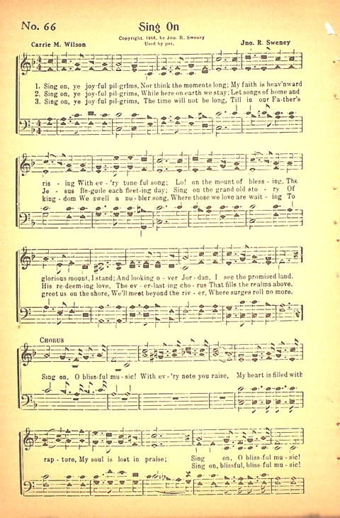 Triumphant Songs: a superior collection of spiritual songs and hymns for use in Bible schools, church worship, and revival meetings page 65