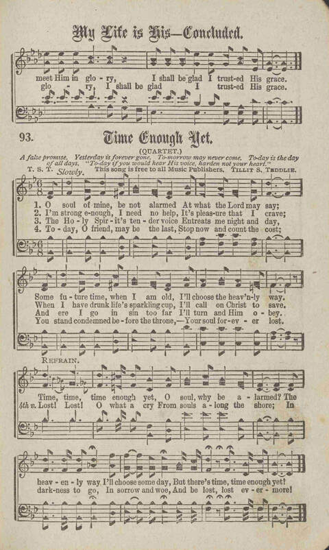 Tidings of Glory: a book of gospel songs for Christian work and worship page 100